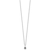 Sterling Silver Rhodium-Plated Diamond Circle Pendant Necklace Elegant Gift Ready